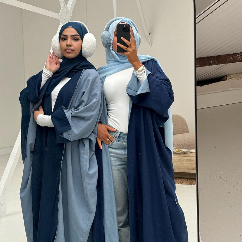 New Design Double-Open Abaya Reversible Elegant Cardigan Robe Brand: aeac