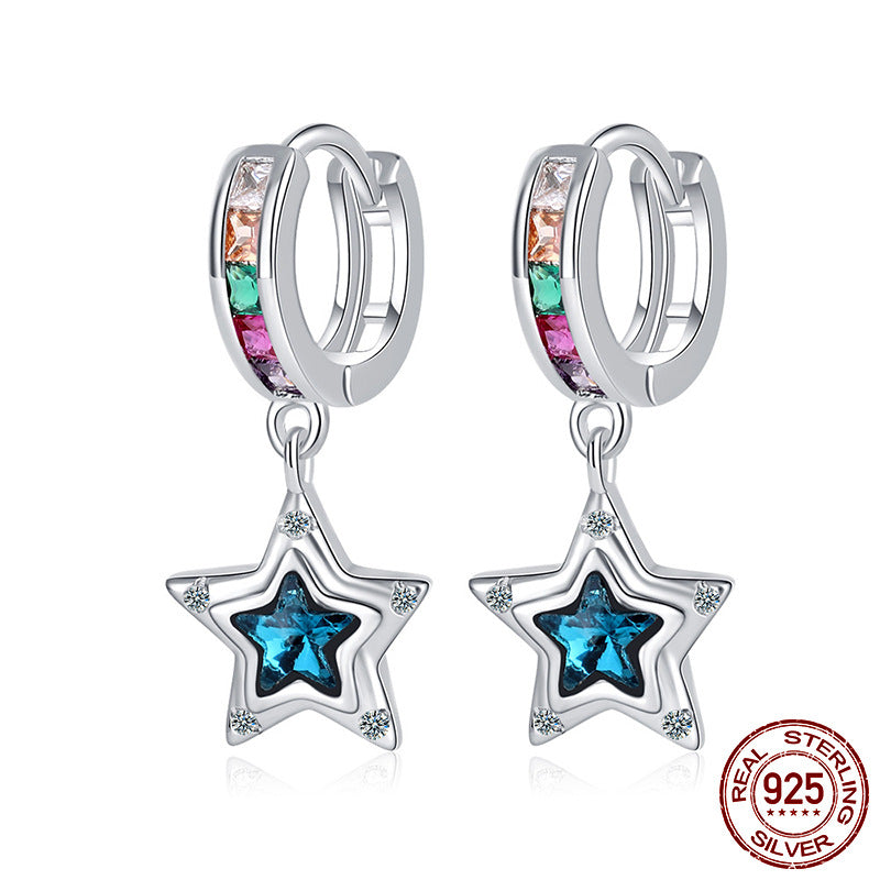 Colored Women Hope Earrings 925 Sterling Silver Heart Hope Brand: aeac
