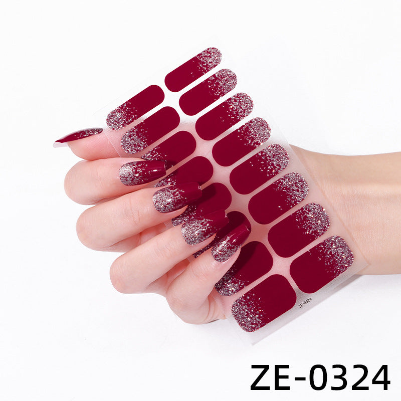 16-piece Solid Color Gradient Spring PLine Nail Film Brand: aeac