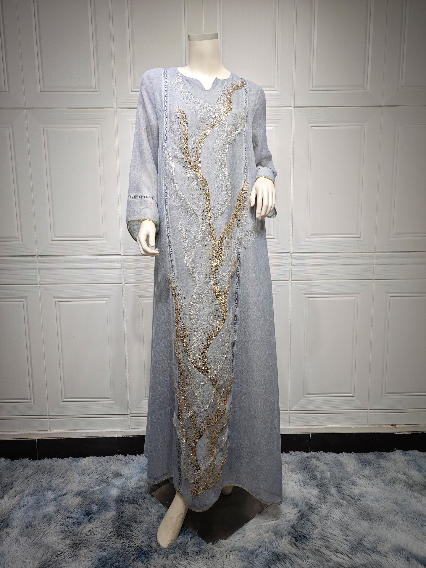 Muslim Robe Sequined Embroidery Dress Brand: aeac