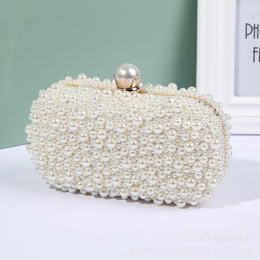 Women's Pearl Dinner Bag Soft Surface Lock Clutch Brand: aeac