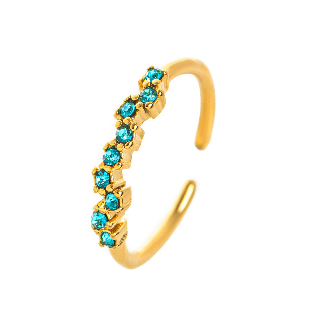 Titanium Steel European And American-style Colorful Zircon December Birthstone Ring Brand: aeac