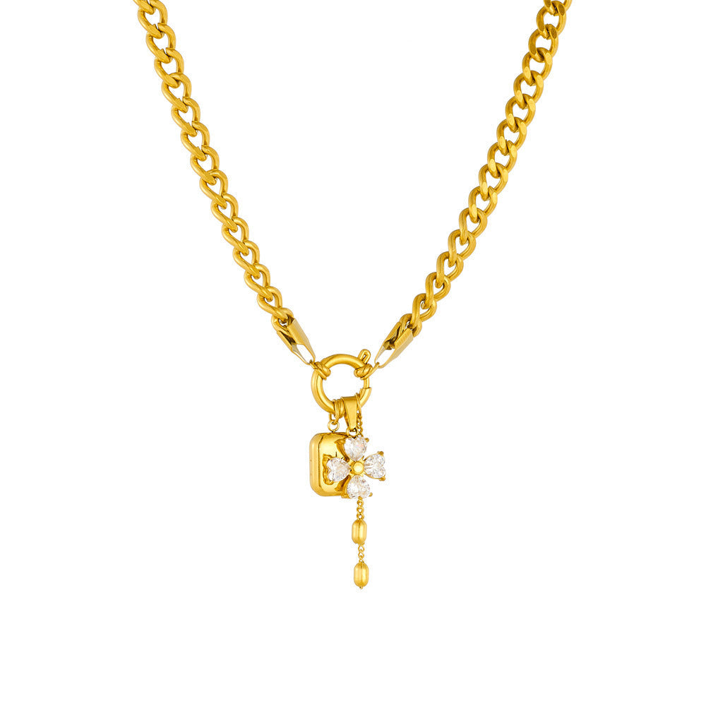 Tassel Stainless Steel Bracelet And Necklace Set Trendy Jewelry Brand: aeac