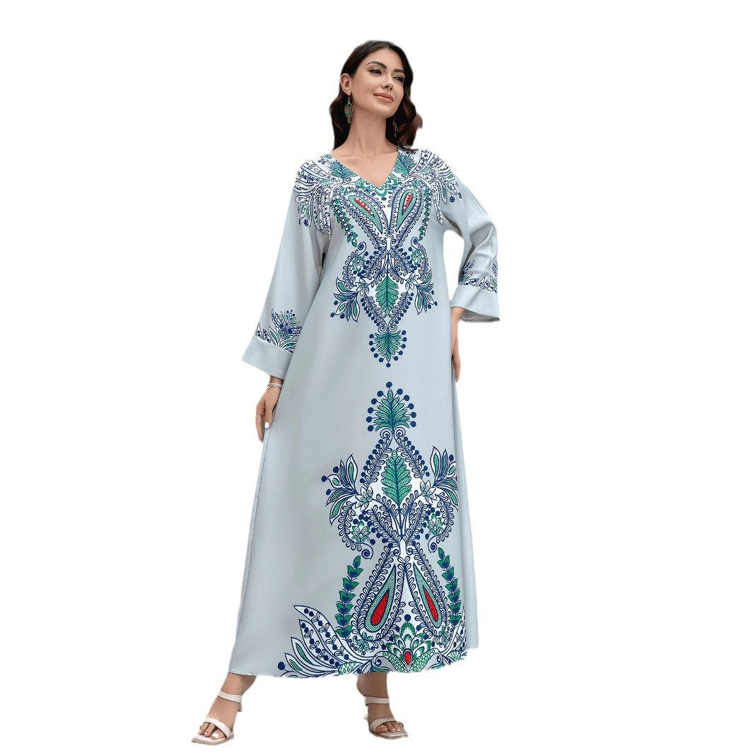 Womens Robe-style Dress With Heat-sealed Rhinestones And Beads Brand: aeac