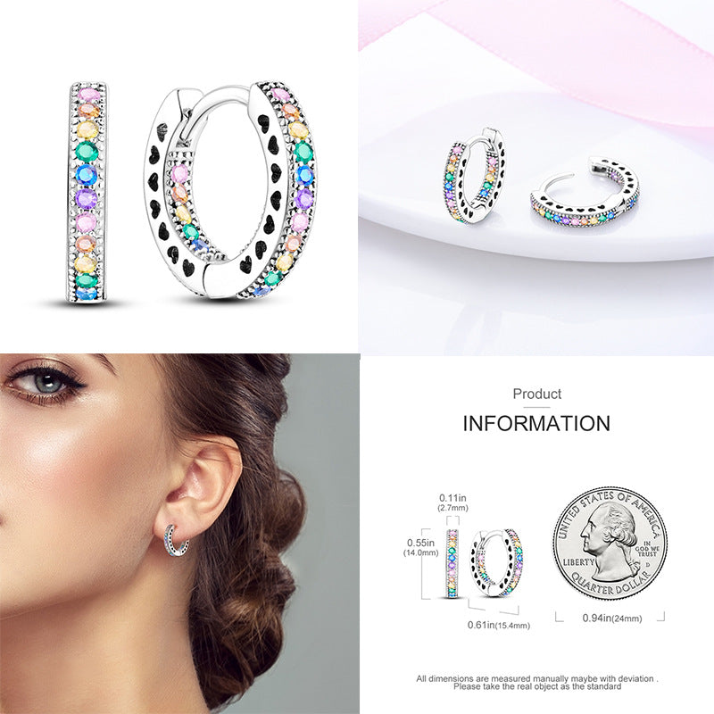 Colored Women Hope Earrings 925 Sterling Silver Heart Hope E Brand: aeac