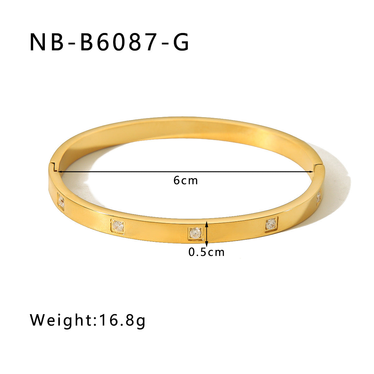 Zircon Titanium Steel Electroplated Bracelet Brand: aeac
