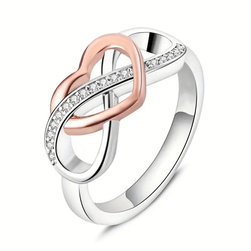 Hollow Love Elegant Two-color Ubimos Ring Brand: aeac