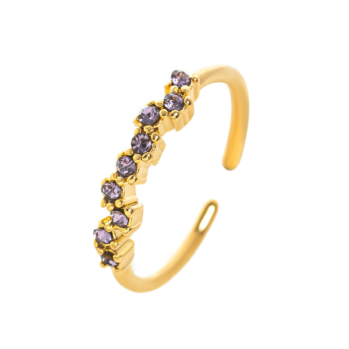 Titanium Steel European And American-style Colorful Zircon December Birthstone Ring Brand: aeac
