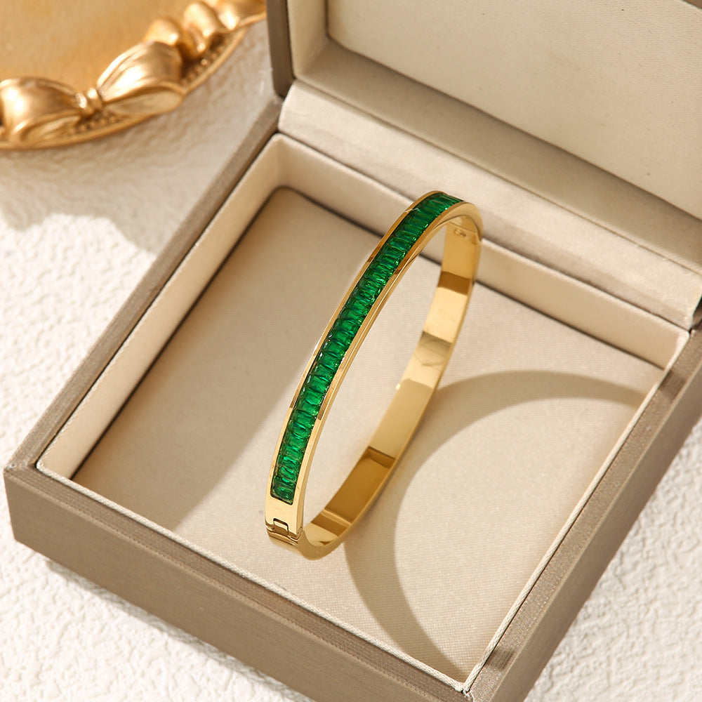 Affordable Luxury Style Diamond Titanium Steel Bracelet Brand: aeac