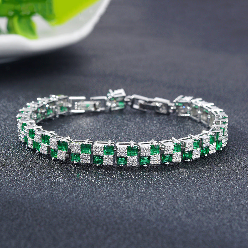 Hip Hop Women's Crystal Beaded Bracelet Polka Dot Zircon Colored Hand Jewelry Brand: aeac