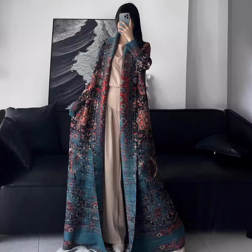 Autumn High-End Pleated Long-Sleeve Trench Coat Brand: aeac