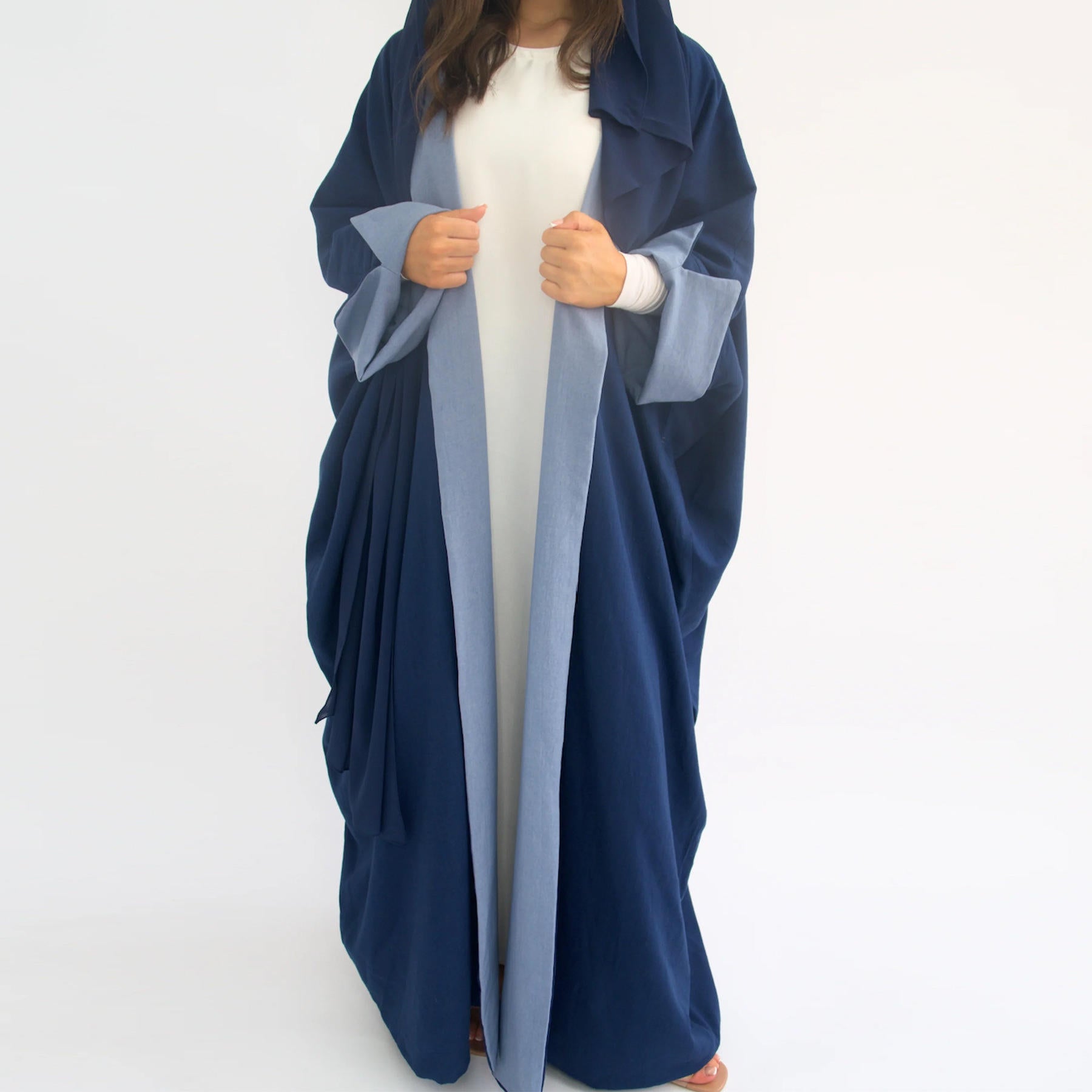 New Design Double-Open Abaya Reversible Elegant Cardigan Robe Brand: aeac