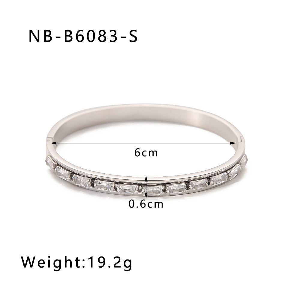 Zircon Titanium Steel Electroplated Bracelet Brand: aeac