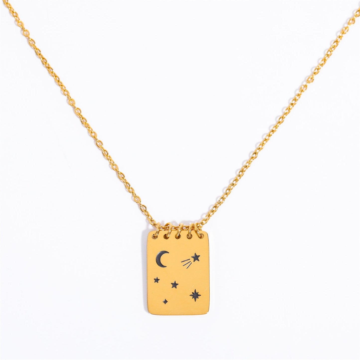Astronomical Notebook Star And Moon Necklace Vacuum Plating Brand: aeac