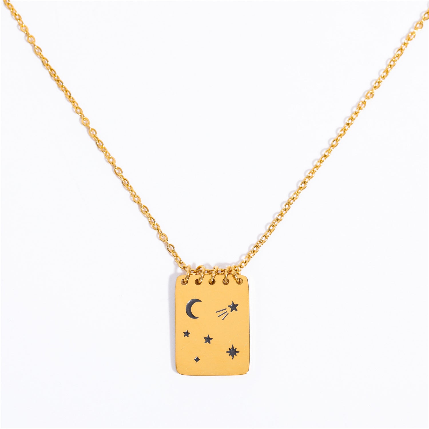 Astronomical Notebook Star And Moon Necklace Vacuum Plating Brand: aeac