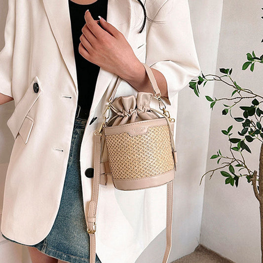 Simple And Stylish Woven Commuting Single Shoulder Bucket Bag Brand: aeac