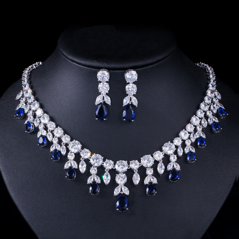 Luxury Water Drop Big Suit Super Flash AAA Zircon Bridal Party Dress High-end Accessories Brand: aeac
