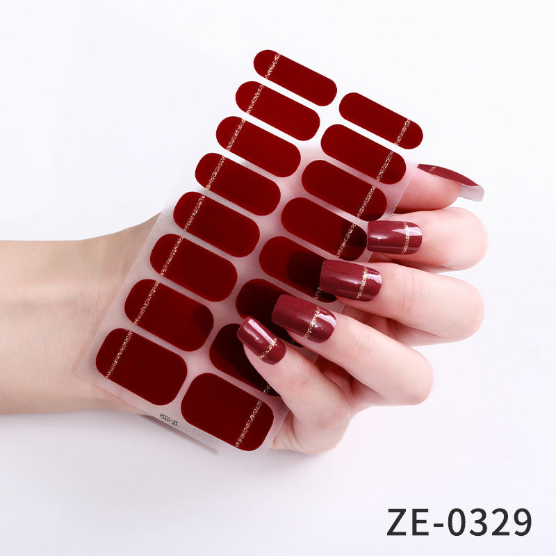 16-piece Solid Color Gradient Spring PLine Nail Film Brand: aeac