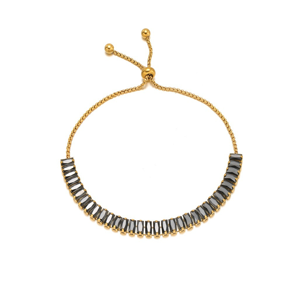 Single-sided Zircon-studded Chain Pearlt Bracelet Brand: aeac