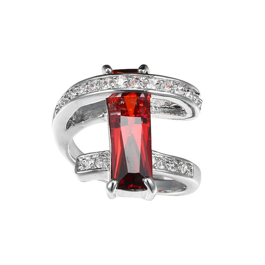 New Product Creative Fashion Rectangle Zircon Ring Brand: aeac