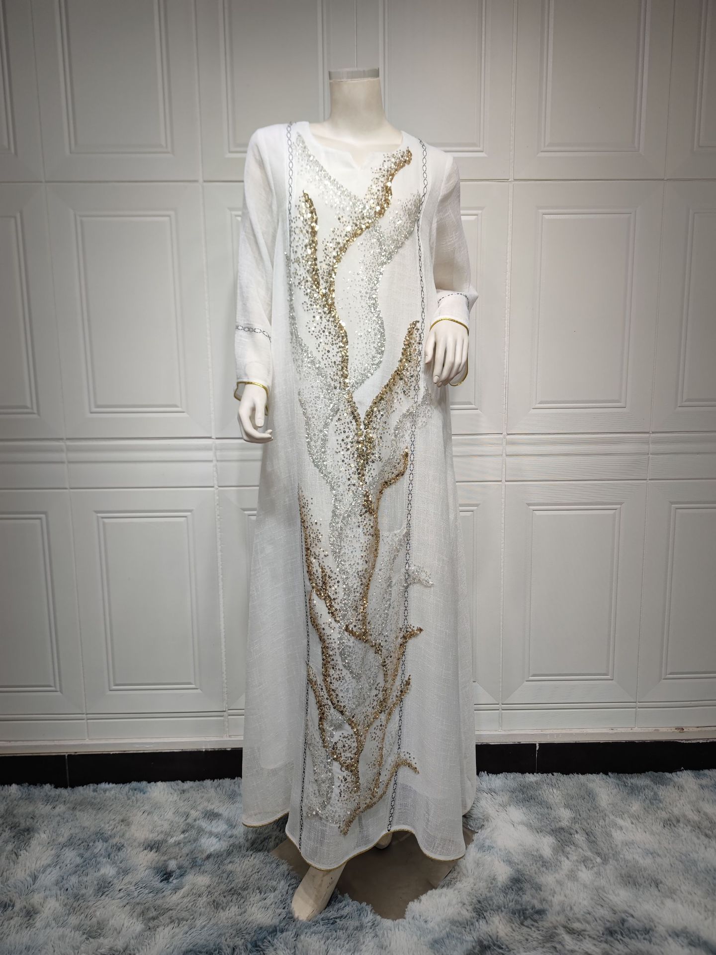 Muslim Robe Sequined Embroidery Dress Brand: aeac