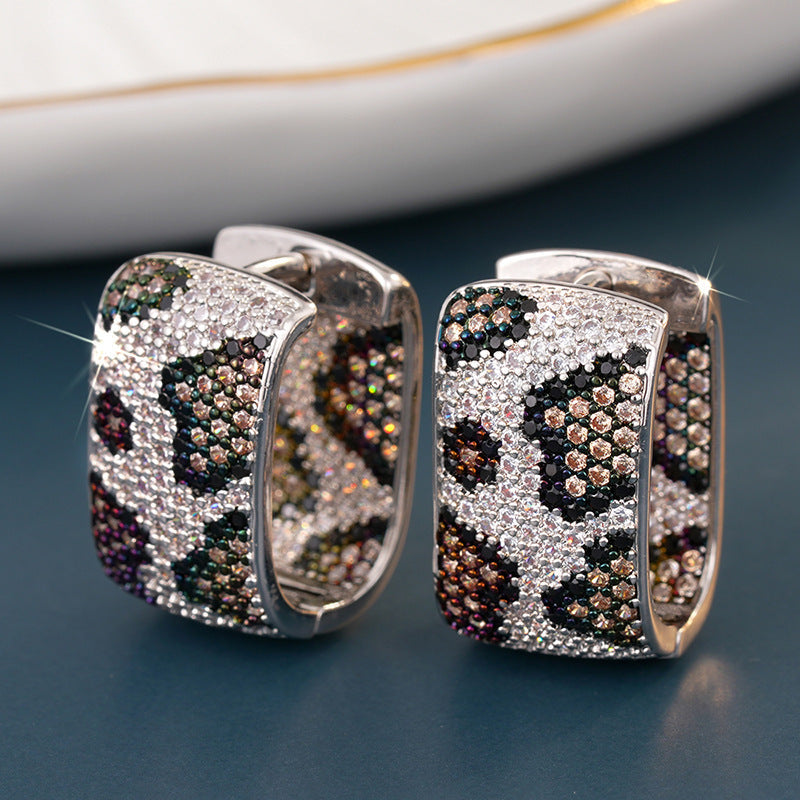Leopard-print Earrings With Dual-tone Plated Ear Clips Brand: aeac