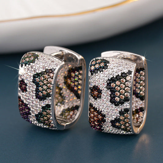 Leopard-print Earrings With Dual-tone Plated Ear Clips Brand: aeac