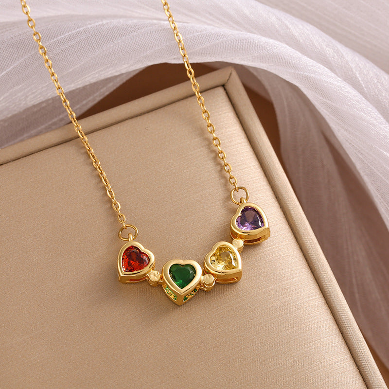Four-Leaf Clover Pendant Necklace Female Korean Malachite Brand: aeac