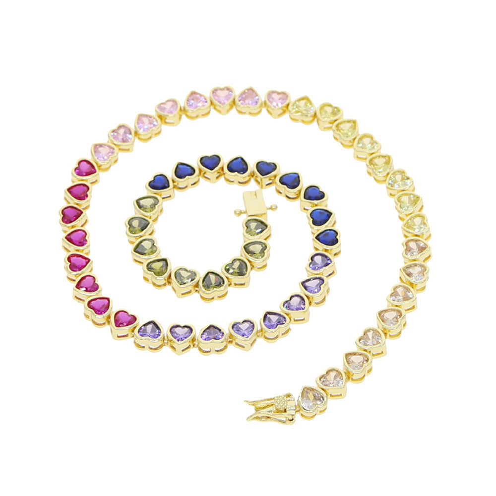 Women's Creative All-match Heart-shaped Zircon Necklace Brand: aeac