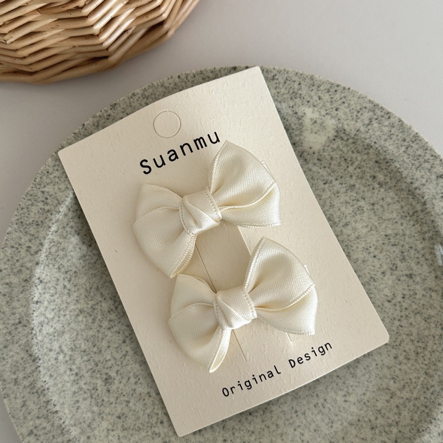 Cream Color Sweet Bowknot Children's Exquisite Side Clip Hairpin Brand: aeac
