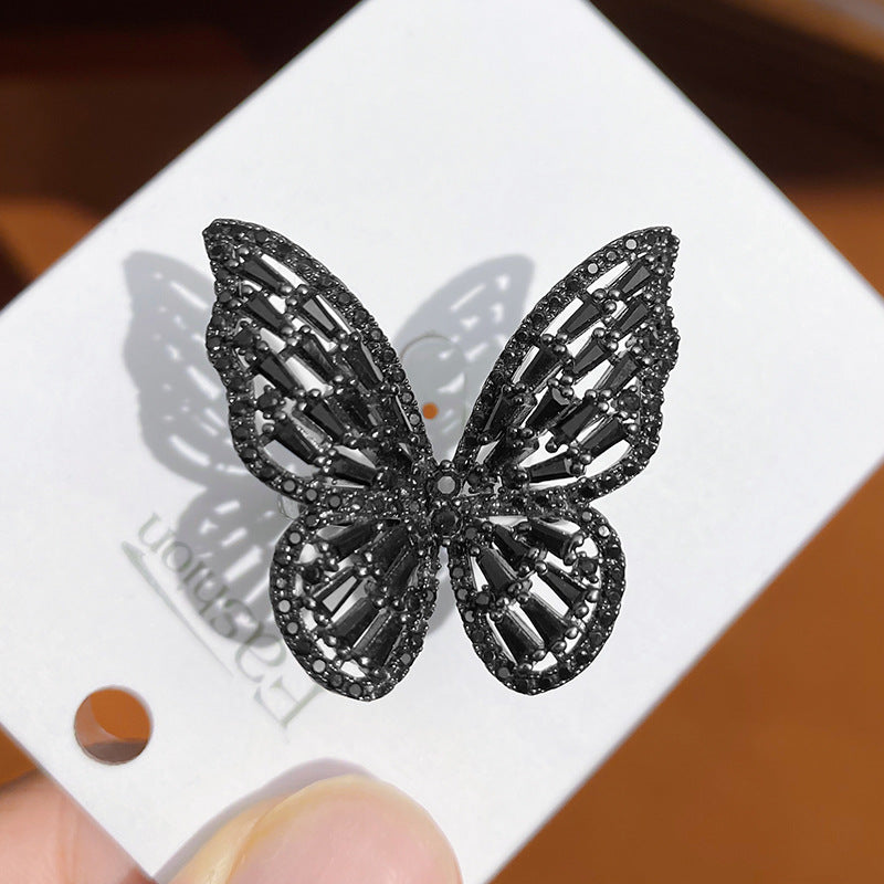 Women's Zircon Personality Colorized Butterfly Ring Brand: aeac