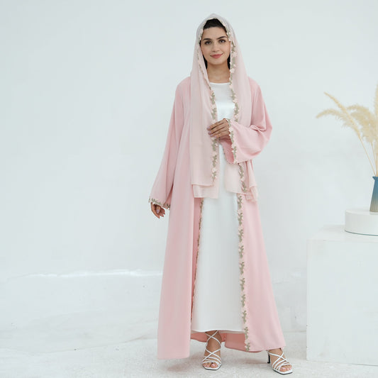 Embroidered Flower Stitching Cardigan Headscarf Brand: aeac