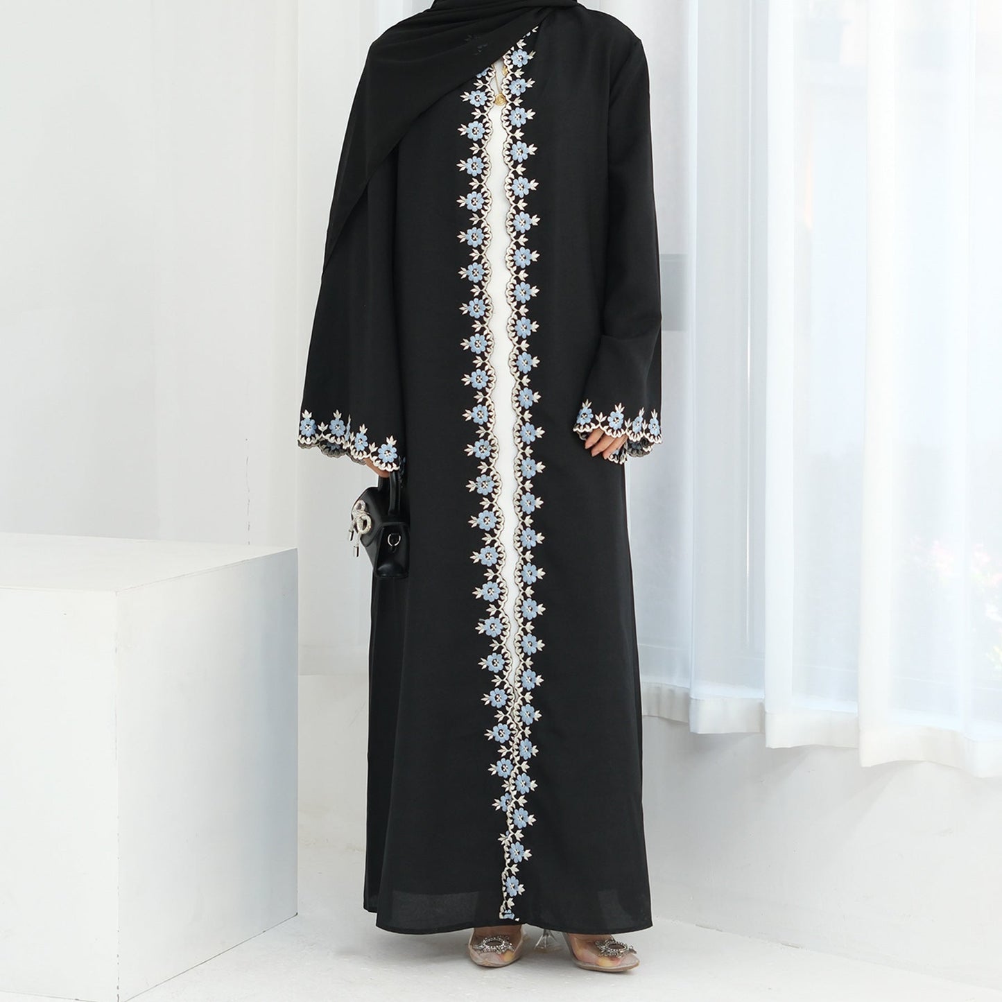 Dubai Flower Embroidered Cardigan Robe LR909 Brand: aeac