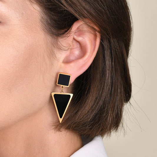 Stainless Steel Triangle Earrings Gold Simple Metal Geometry Brand: aeac