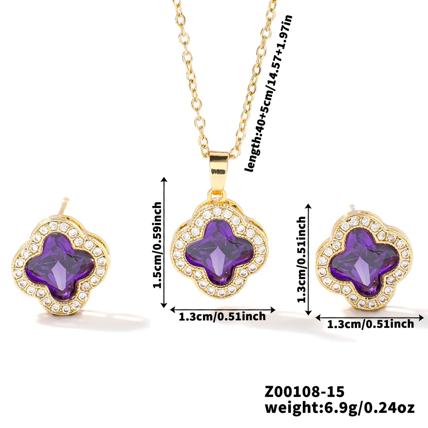 Necklace Two-piece Earrings Set Women's Jewelry Set Brand: aeac