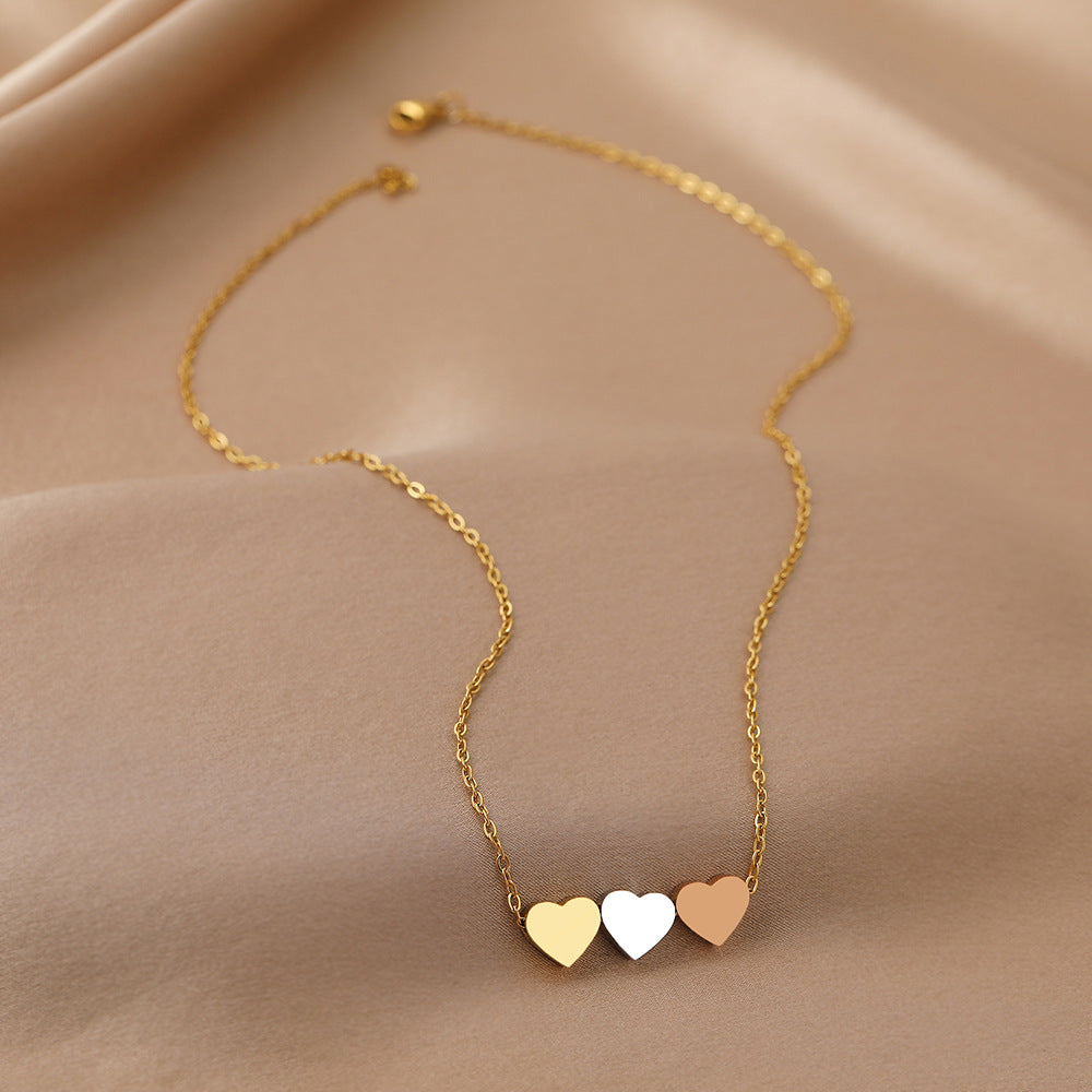 Stainless Steel DIY Mirror Titanium Steel Heart-shaped Pendant Necklace Brand: aeac