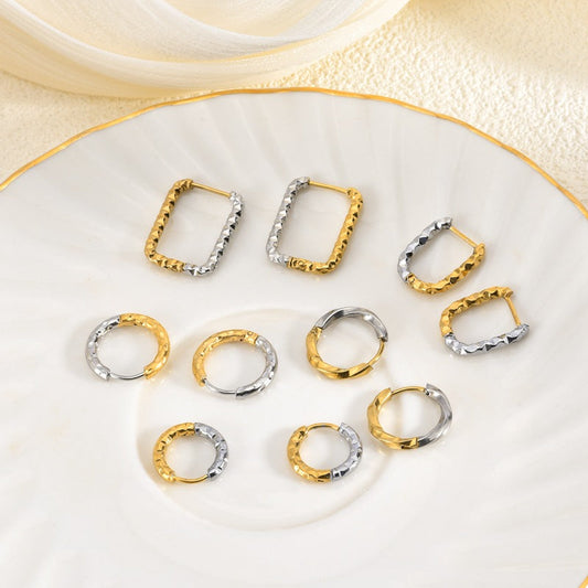 Stainless Steel French Style Retro Easy Matching Golden Earrings Brand: aeac
