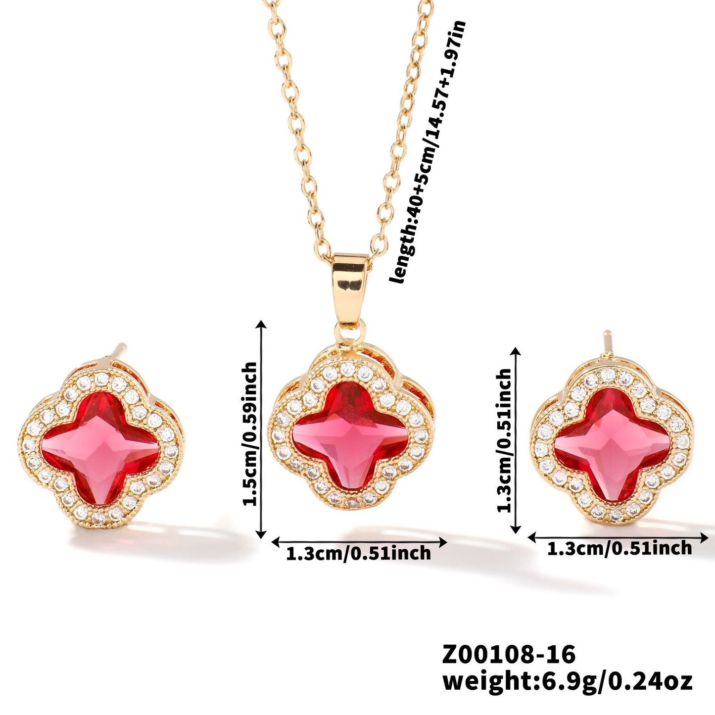 Necklace Two-piece Earrings Set Women's Jewelry Set Brand: aeac