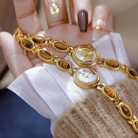 BS Gold Retro Rich Tigereye Chain Watch Brand: aeac