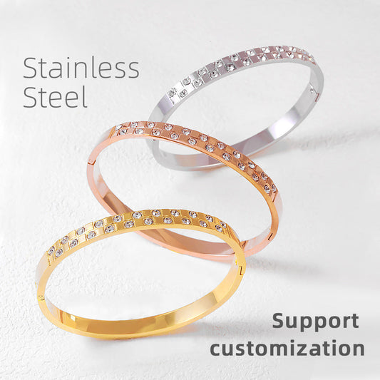 Non-fading Ornament Women's Electroplated Gold Titanium Steel Bracelet Brand: aeac