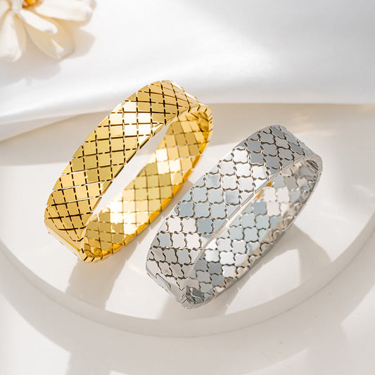 Non-fading Titanium Steel Casting Square Wide Bracelet Brand: aeac