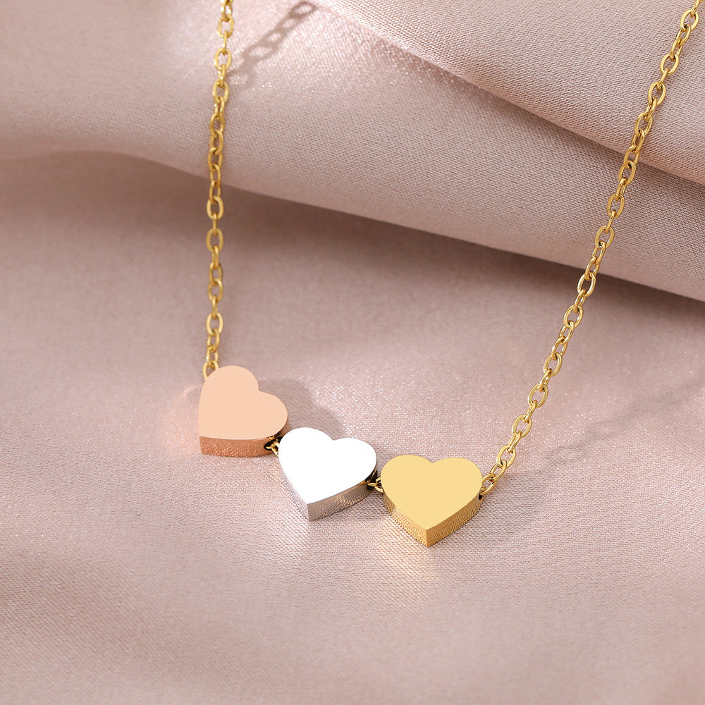 Stainless Steel DIY Mirror Titanium Steel Heart-shaped Pendant Necklace Brand: aeac