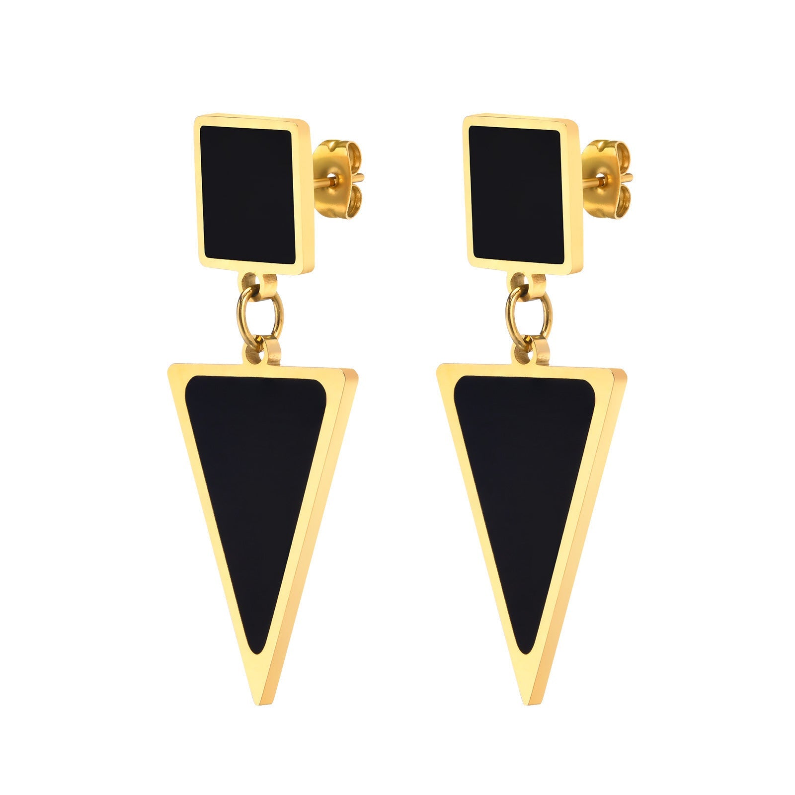 Stainless Steel Triangle Earrings Gold Simple Metal Geometry Brand: aeac