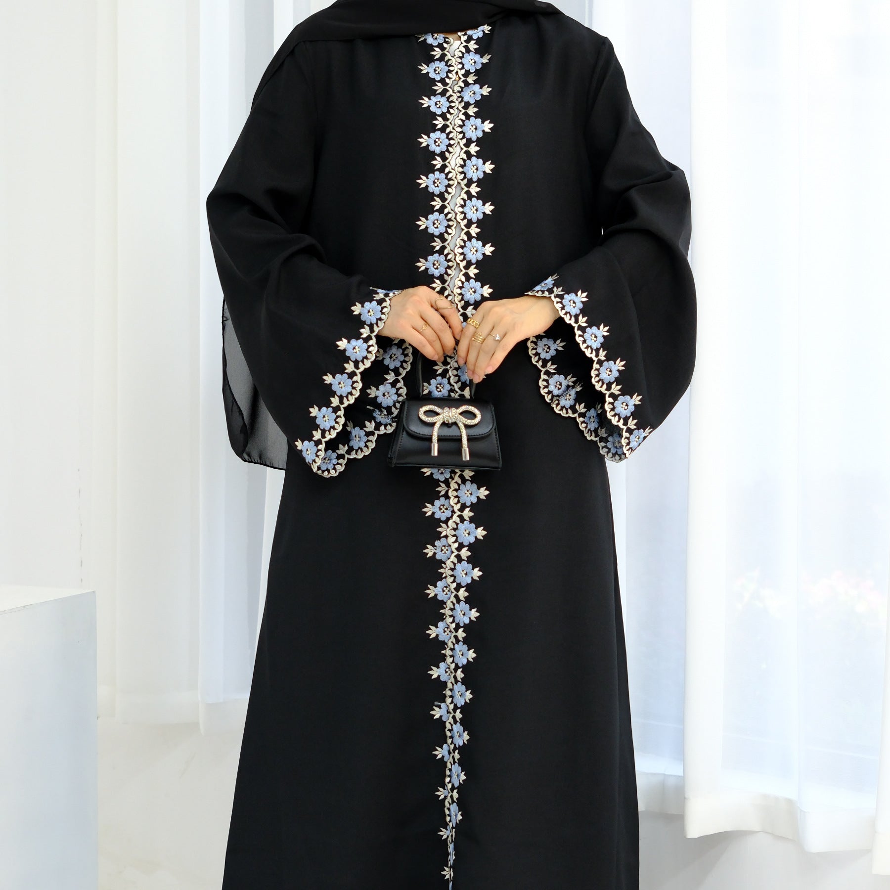Dubai Flower Embroidered Cardigan Robe LR909 Brand: aeac