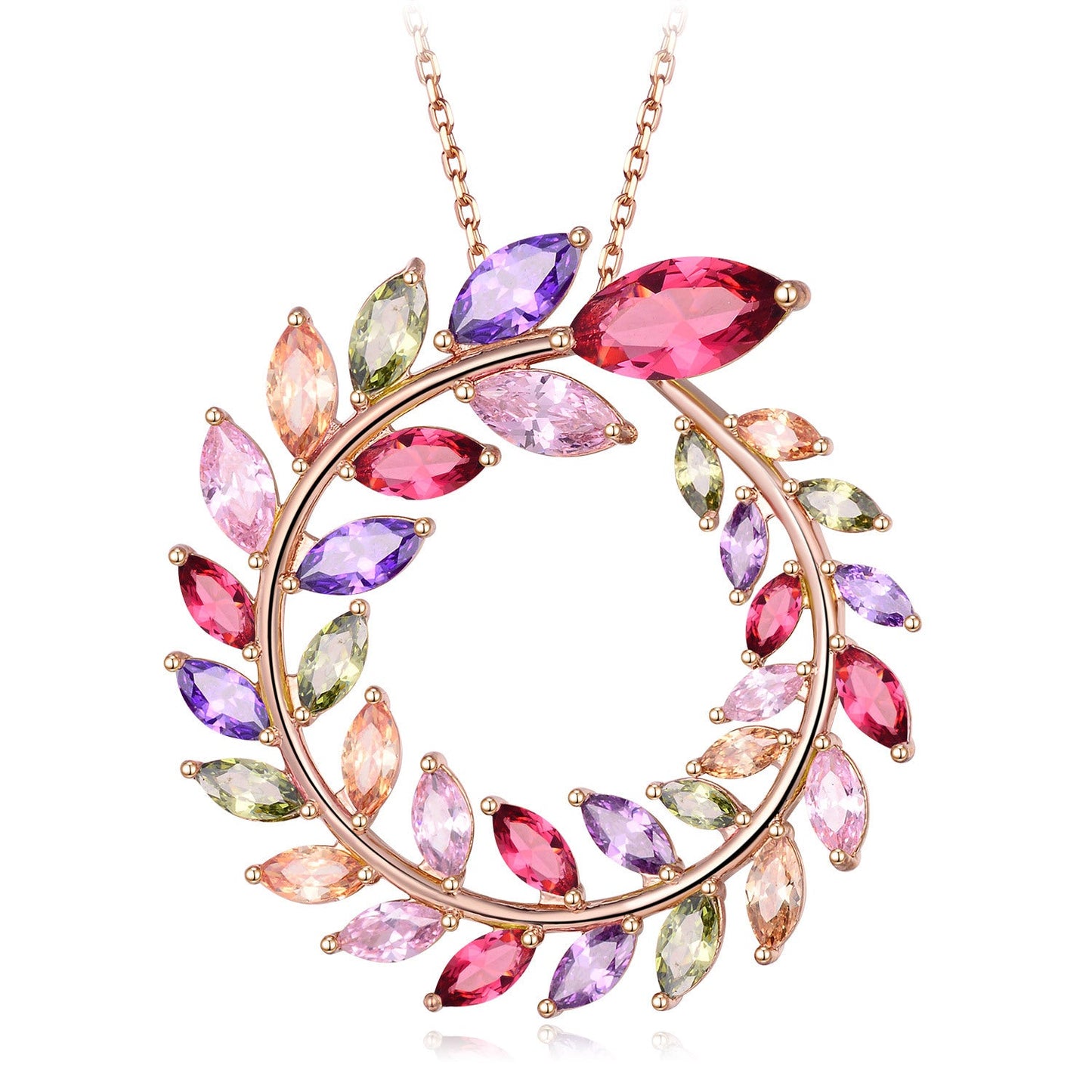 18K Real Gold Handmade Inlaid Colorful Garland Shape Earrings Brand: aeac