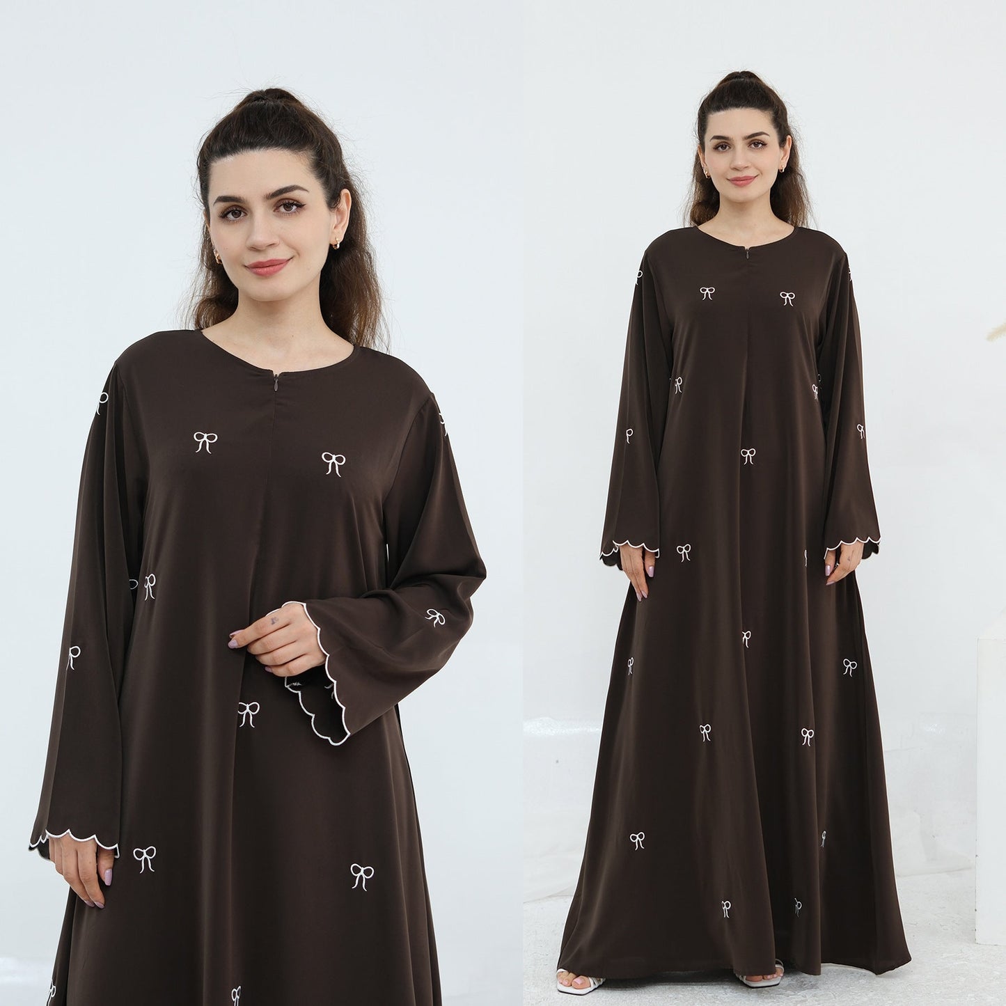 Bow-knot Embroidered Long Sleeve Dress Brand: aeac
