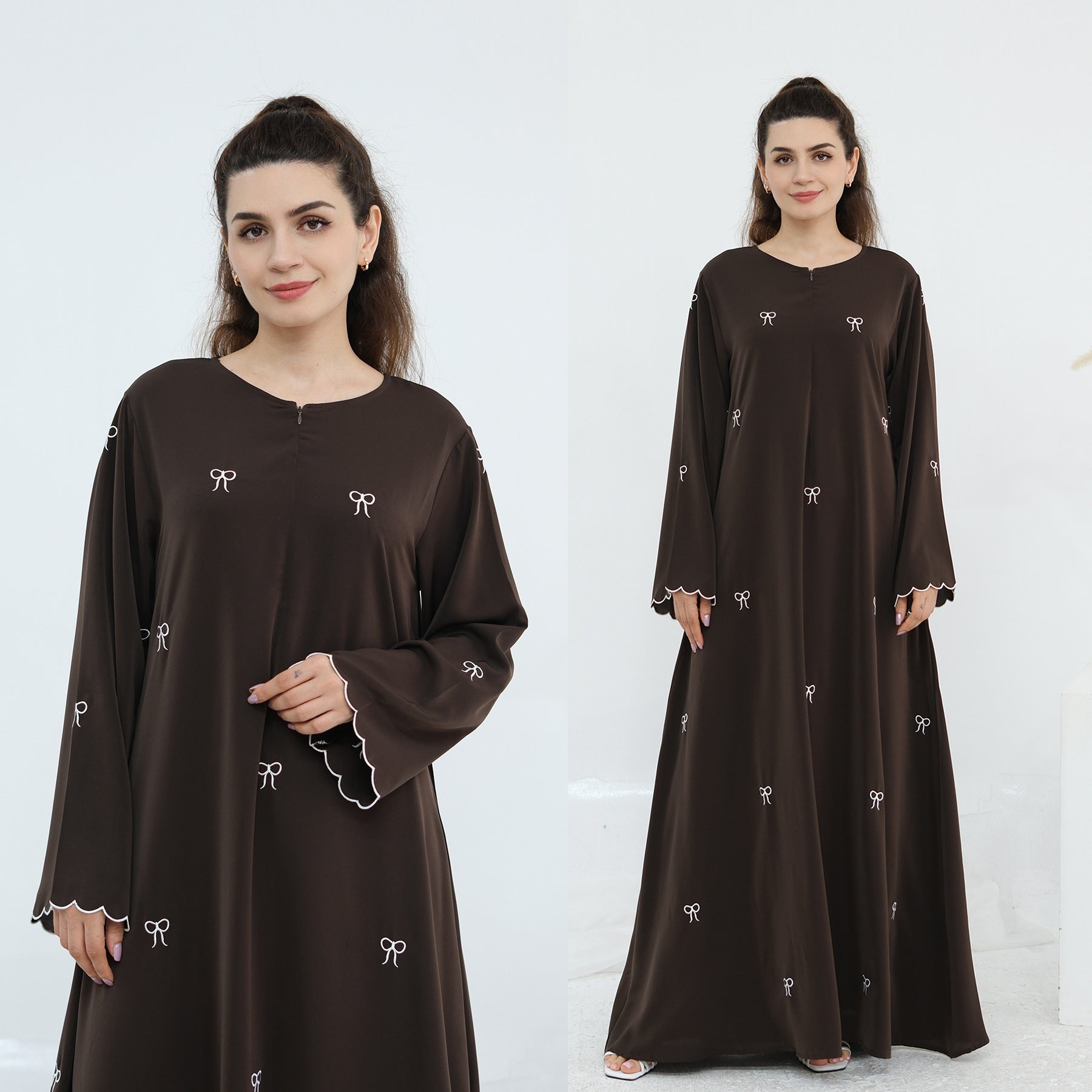 Bow-knot Embroidered Long Sleeve Dress Brand: aeac