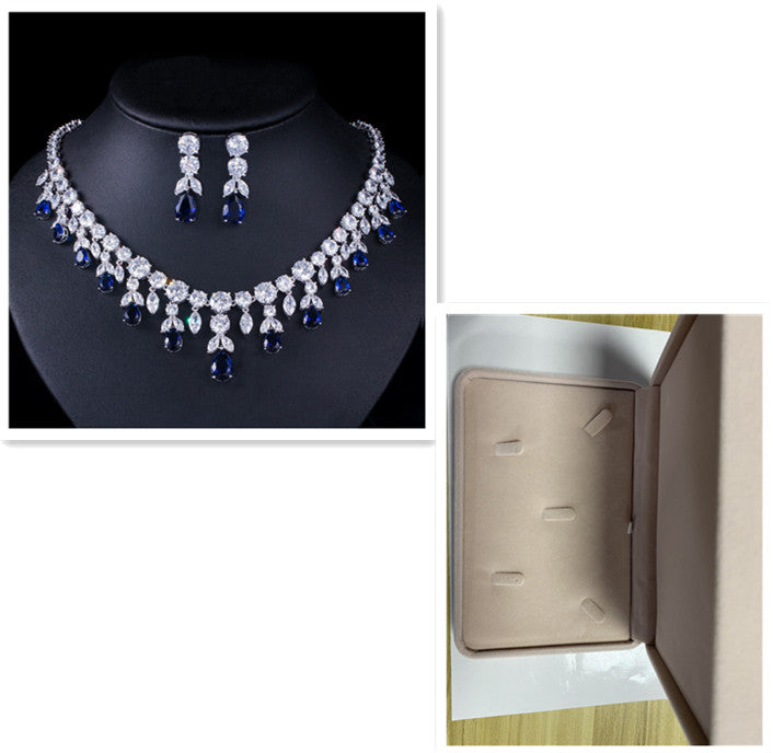 Luxury Water Drop Big Suit Super Flash AAA Zircon Bridal Party Dress High-end Accessories Brand: aeac