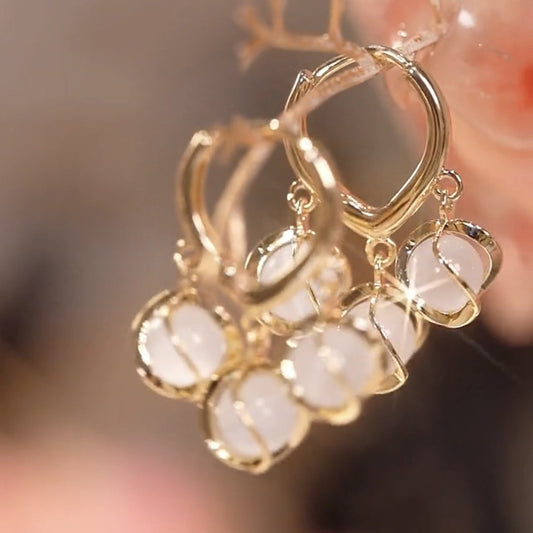 Lily Of The Valley Opal Ear Buckle Niche Brand: aeac