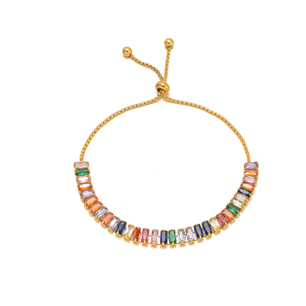 Single-sided Zircon-studded Chain Pearlt Bracelet Brand: aeac
